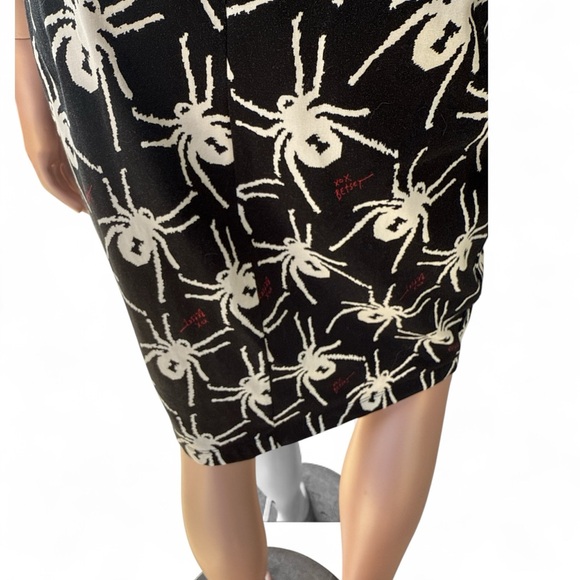 Betsey Johnson black widow dress spider padded bra snap up Sz L fits M Bodycon - Picture 8 of 17